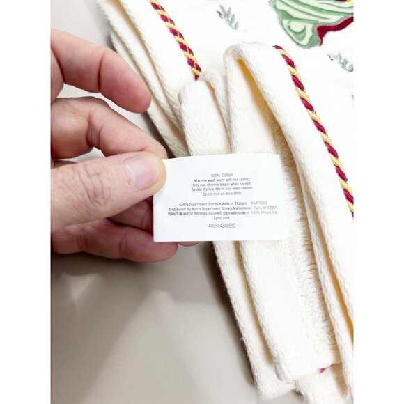 VTG St Nicholas Square 25x16 Angel Hand Towels (Set Of 2) Cream 100% Cotton GUC - Picture 8 of 8